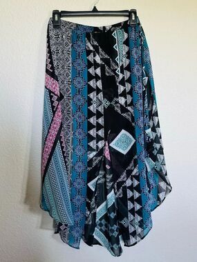 Express Boho Tribal Sheer Flowy Skirt XS